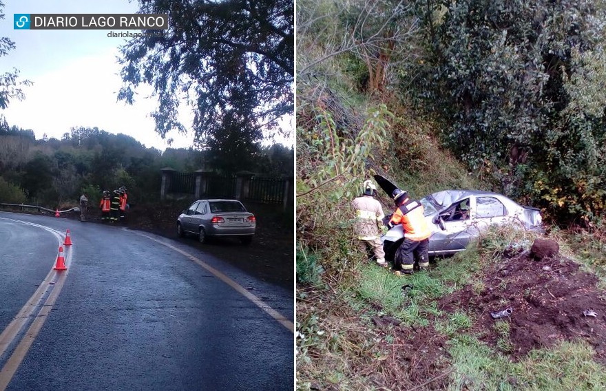 Auto con cuatro pasajeros cayó a un barranco de 15 metros en Lago Ranco     