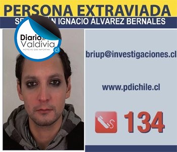 PDI sigue rastreando al desaparecido Sebastián Álvarez conocido como "mente enferma" 