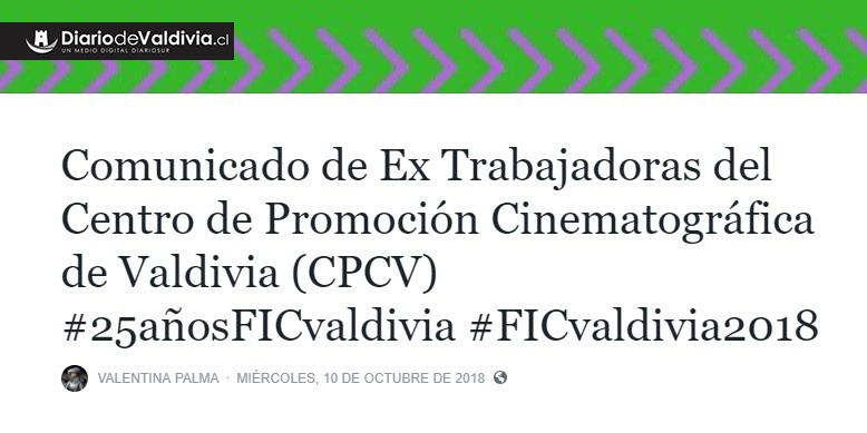 Incómoda denuncia en redes sociales afecta a organización del Festival de Cine de Valdivia