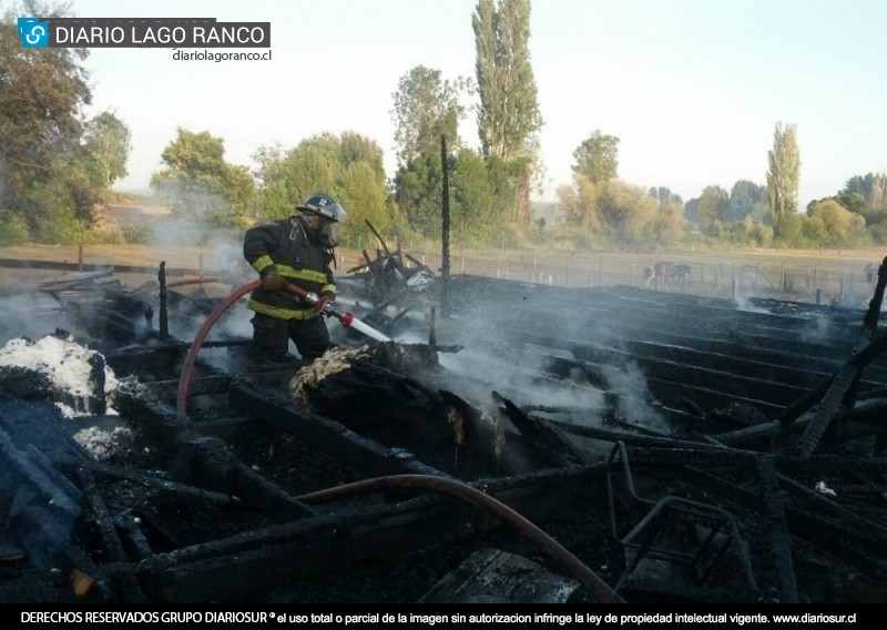 Incendio en Lago Ranco dejó sin casa a mujer de la tercera edad y su familia