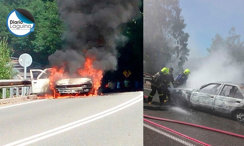 Matrimonio logró escapar de incendio y explosión de vehículo en Los Lagos