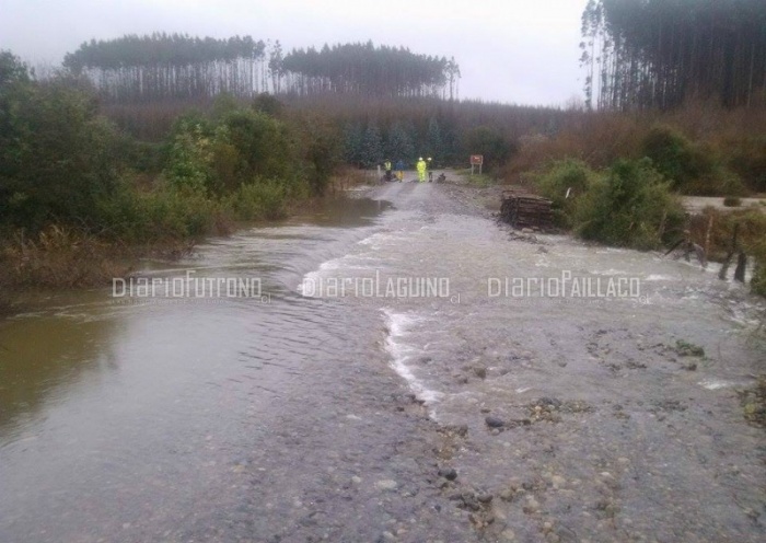 Balance del temporal: 63 damnificados en Paillaco, 5 en Los Lagos y 600 aislados en Hueinahue, comuna de Futrono