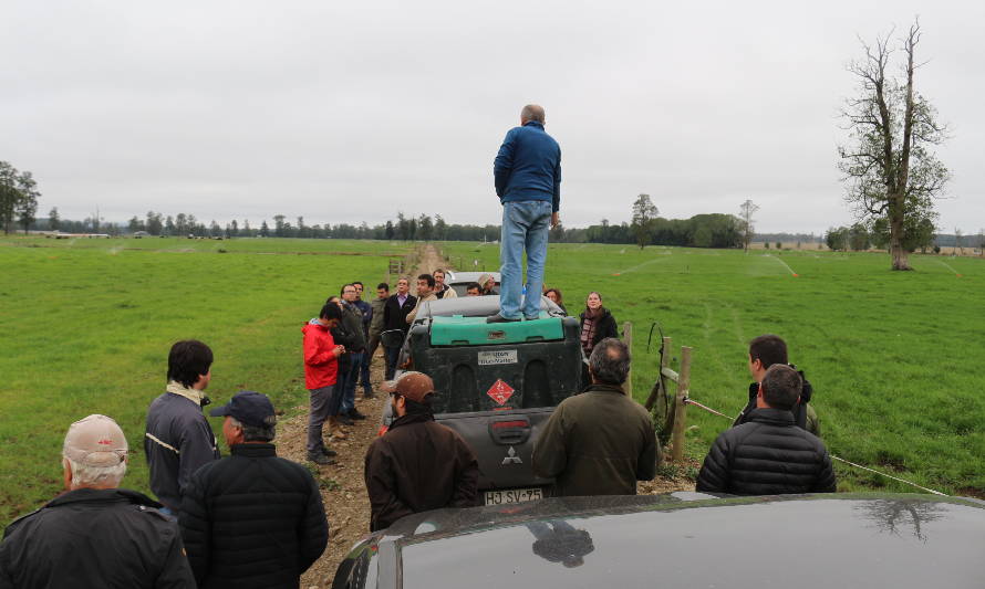 Productores de Los Ríos aprenden sobre eficiencia de riego en la producción primaria de leche