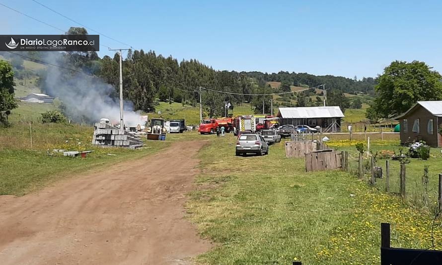 Incendio de bodega en Lago Ranco