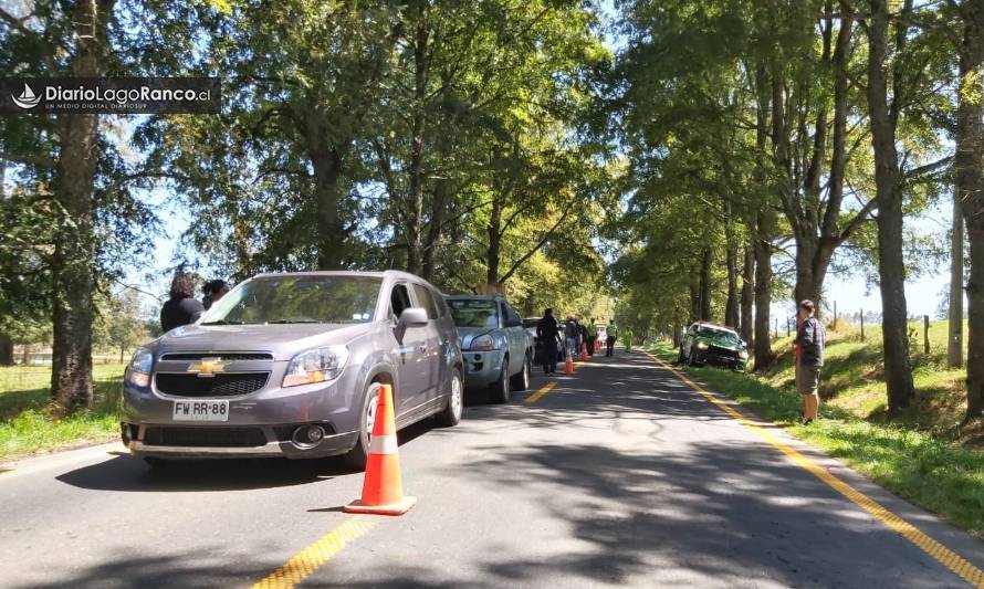 Colisión por alcance en ruta Río Bueno-Lago Ranco