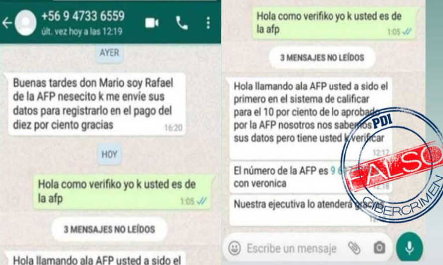 Ud. Atento: PDI alerta por nueva estafa en retiro de fondos 