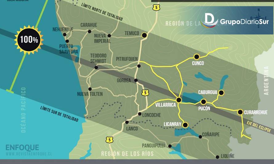 Prepara los anteojos: 12 días para eclipse total de sol en Los Ríos