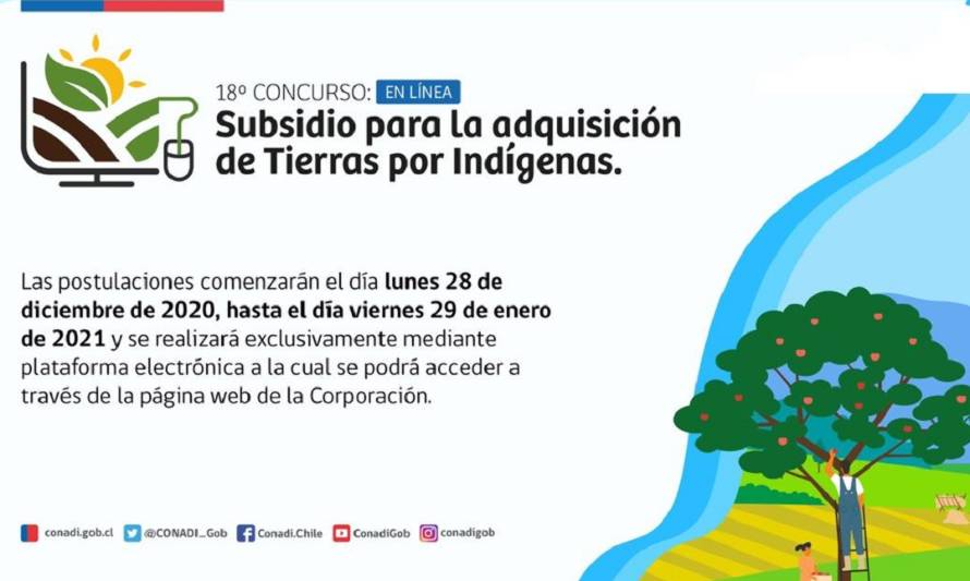 Comenzó postulación a subsidio para adquisición de tierras por indígenas