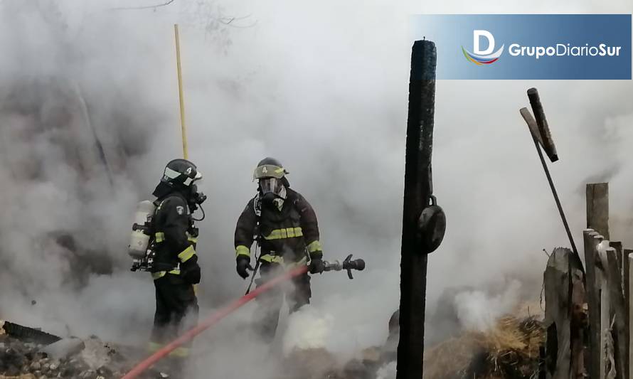 Incendio de galpón dejó varias ovejas muertas en Calcurrupe, comuna de Lago Ranco