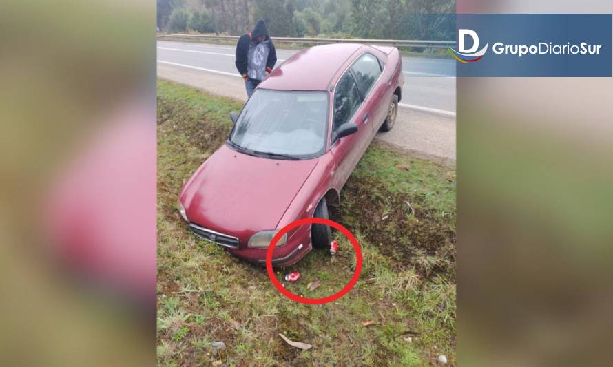 Olvidó su automóvil a un costado de la ruta... junto a algunas latas de cerveza