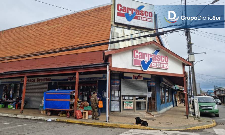 Robo afectó a tienda Carrasco Créditos de Paillaco