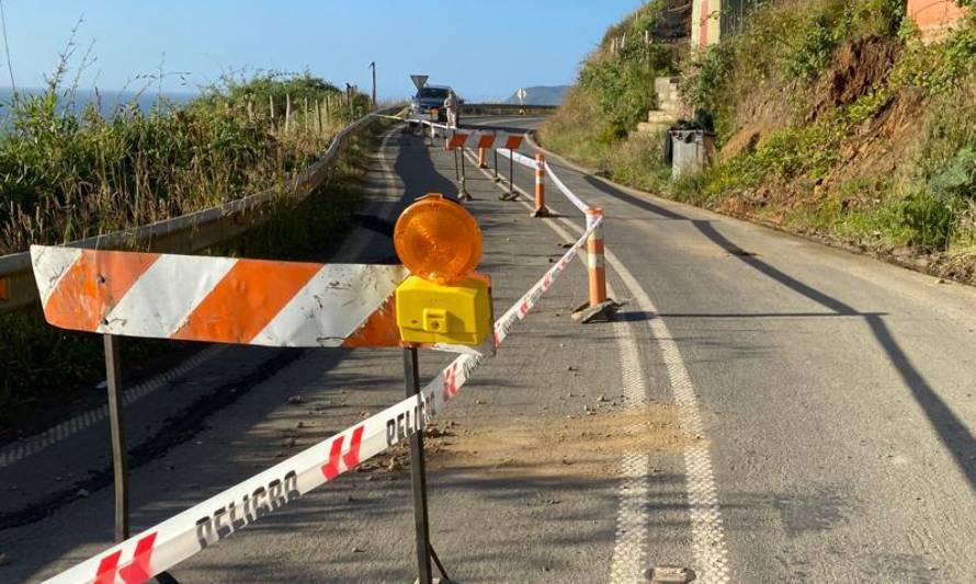 Vialidad sellará y analizará solución para ruta con peligro de derrumbe