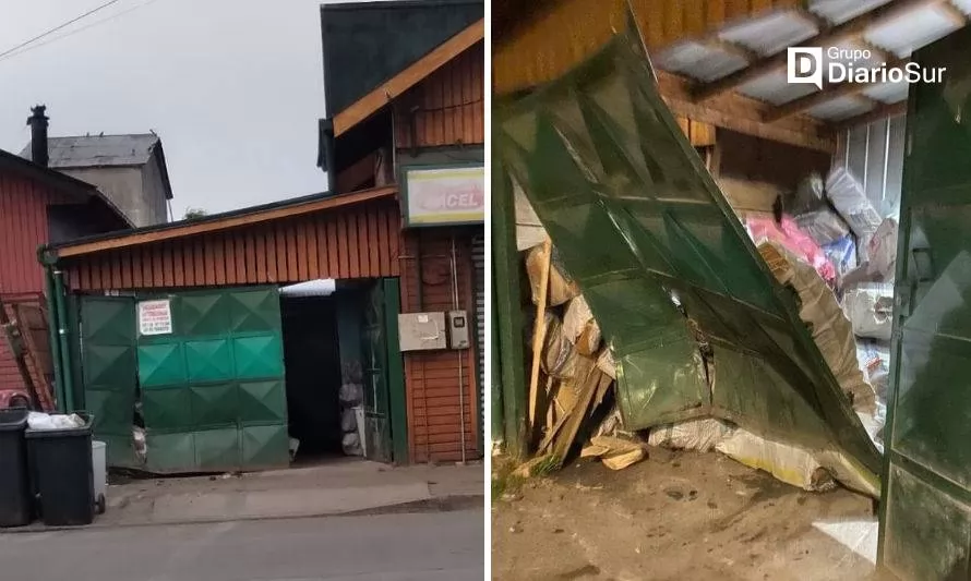 Conductor chocó contra portón de conocida panadería en Paillaco