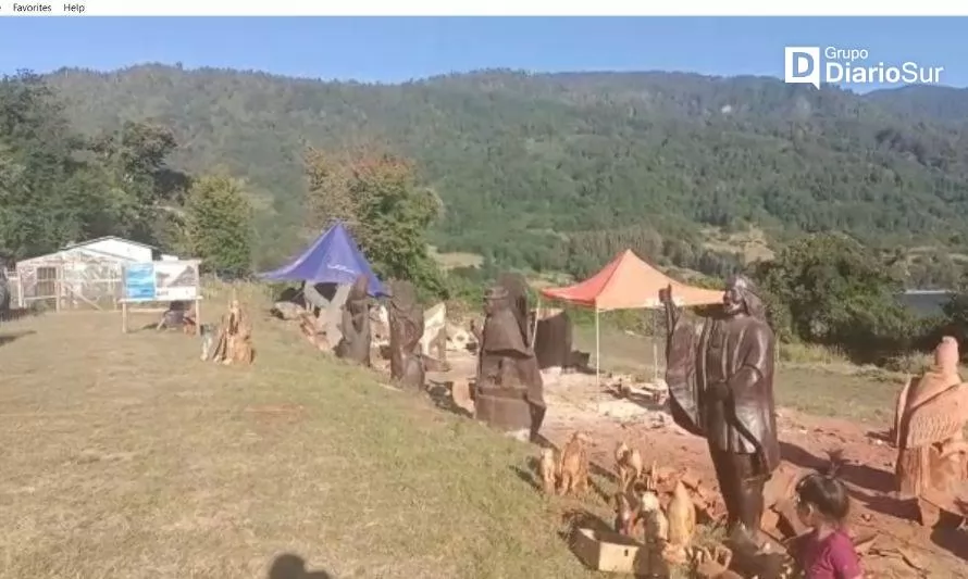 Artistas nacionales sorprenden con muestra de esculturas en Maihue 
