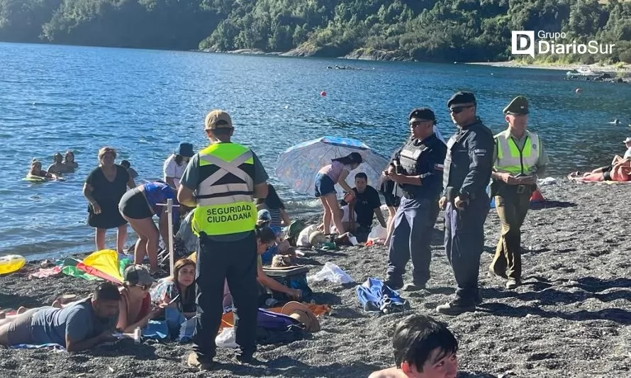 "Yo cuido mi playa": Armada, Carabineros y municipio fiscalizan balnearios del lago Ranco