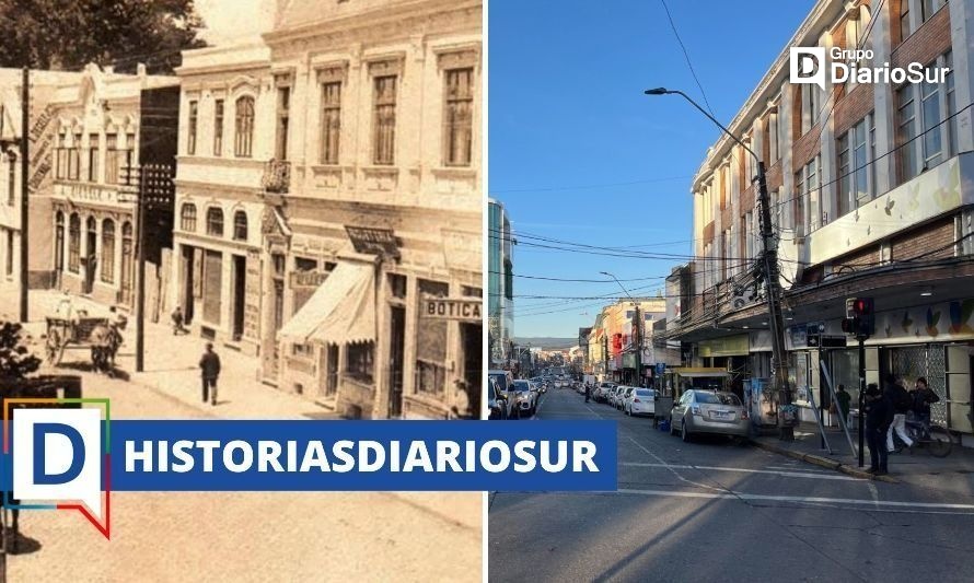 El antes y el después de la icónica y comercial calle Picarte de Valdivia los últimos 100 años