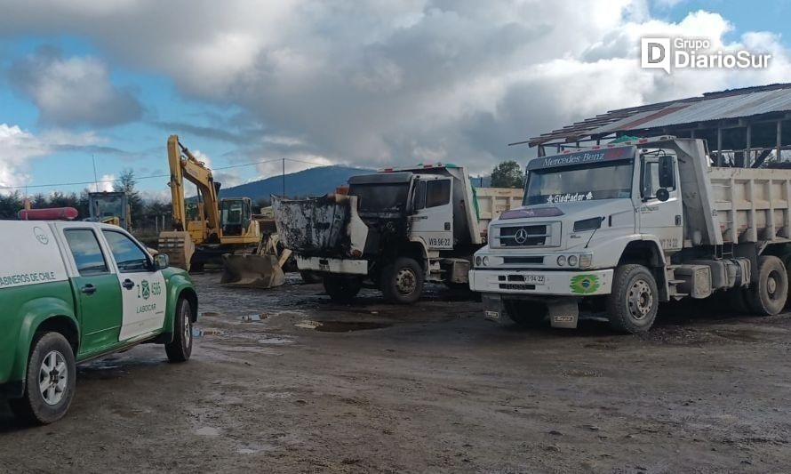 Fiscalía investiga incendio de un camión en Panguipulli