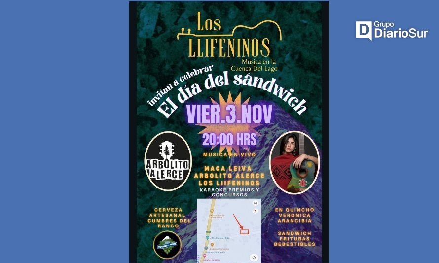 Llifén se Prepara para una Noche de Música en Vivo y Delicias Gastronómicas en la Celebración del Día del Sandwich