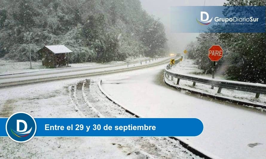 Alerta Temprana Preventiva por precipitación de nieve en Los Ríos