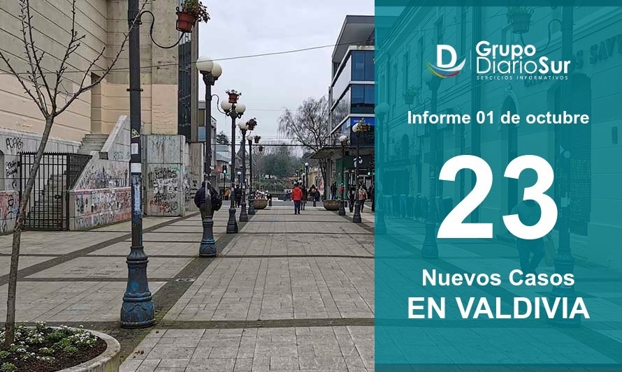 Reporte regional confirma 23 casos nuevos en Valdivia