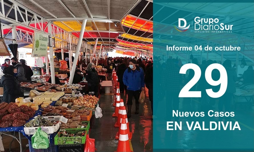 Valdivia reporta 29 casos nuevos este domingo