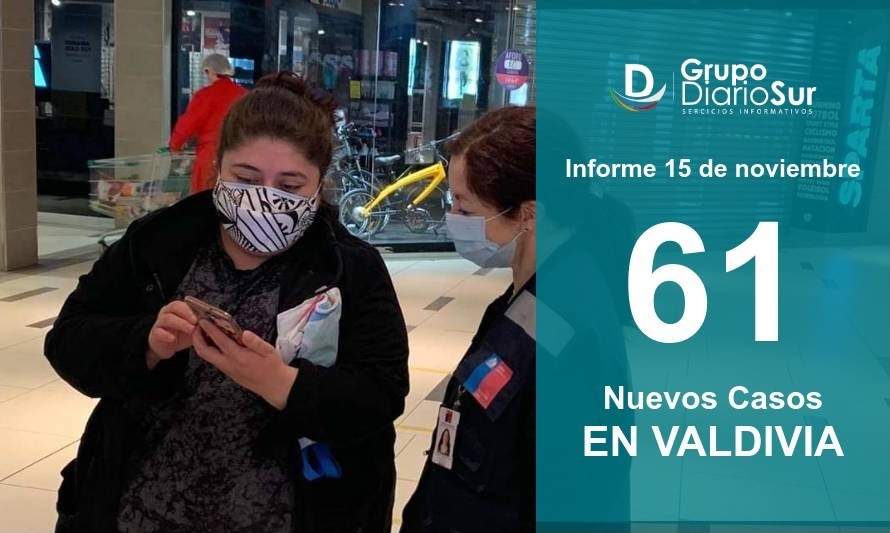 Valdivia suma este domingo 61 nuevos contagiados de Coronavirus