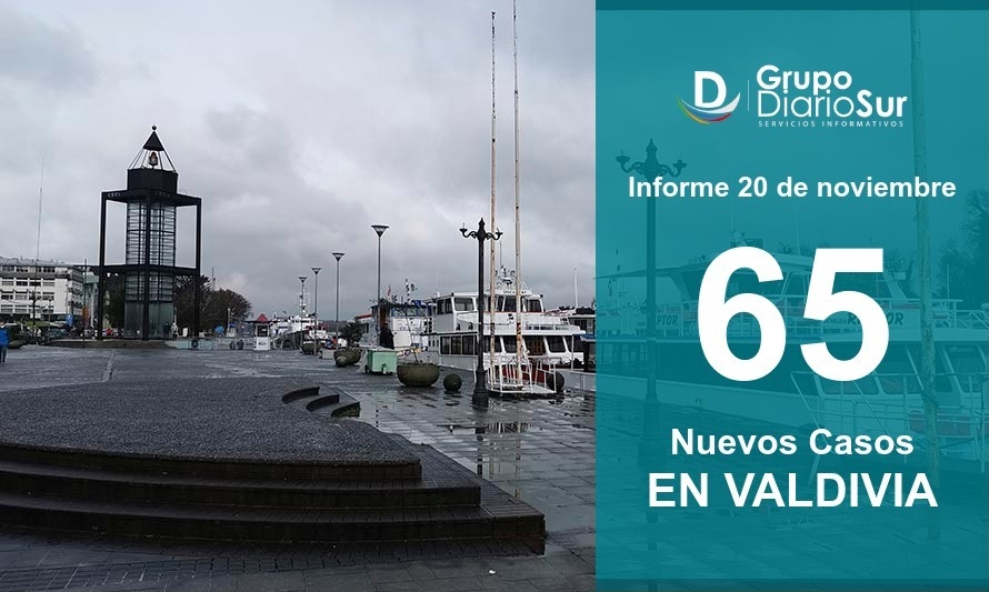 Valdivia reporta 65 contagios y una nueva fallecida por Covid-19