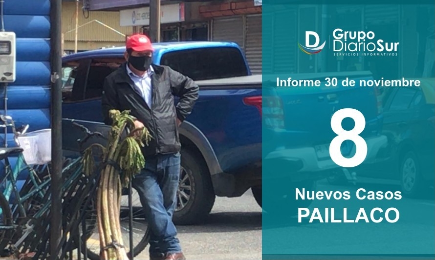 Paillaco llega a 27 activos tras sumar 8 contagios este lunes 