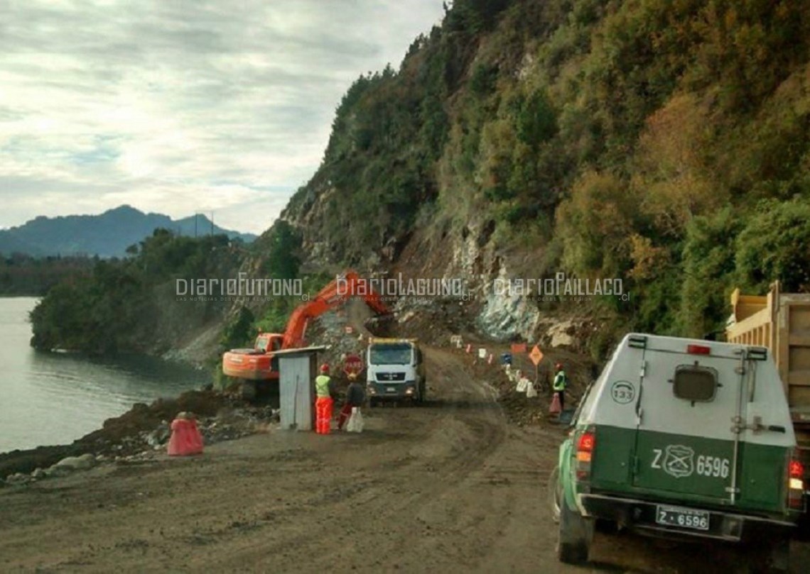 Nuevo corte de tránsito por construcción de Ruta T-85 en Lago Ranco